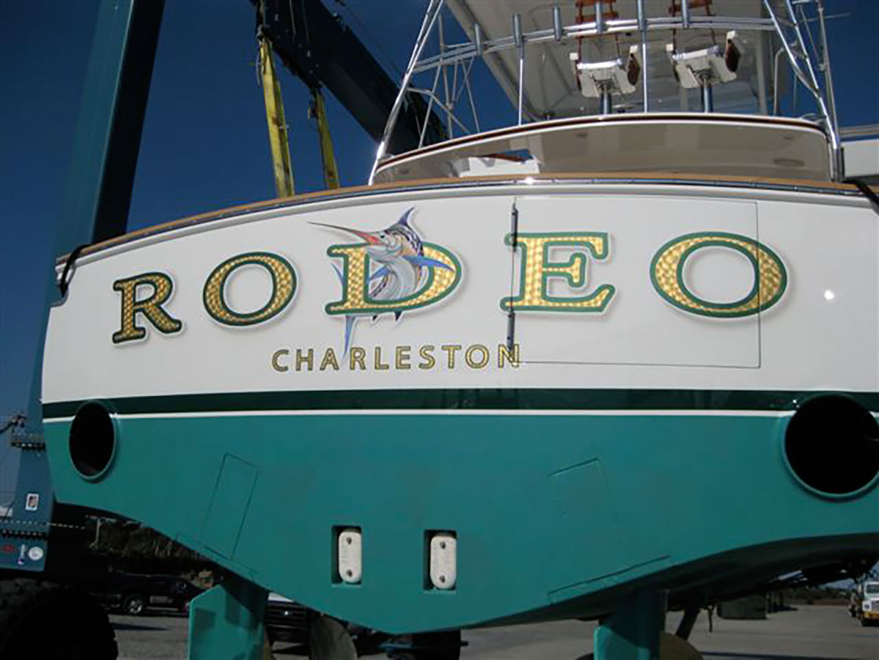 BOATS TRANSOM ARTWORK PAINTING EVERETT NAUTICAL DESIGNS