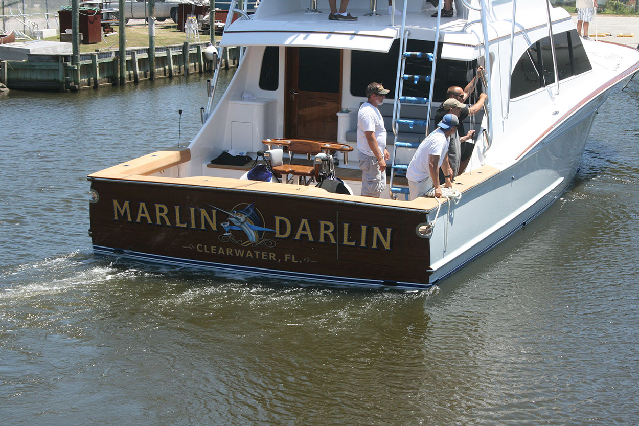 Marlin Darlin, Clearwater Florida Boat Transom BOATS TRANSOM ARTWORK