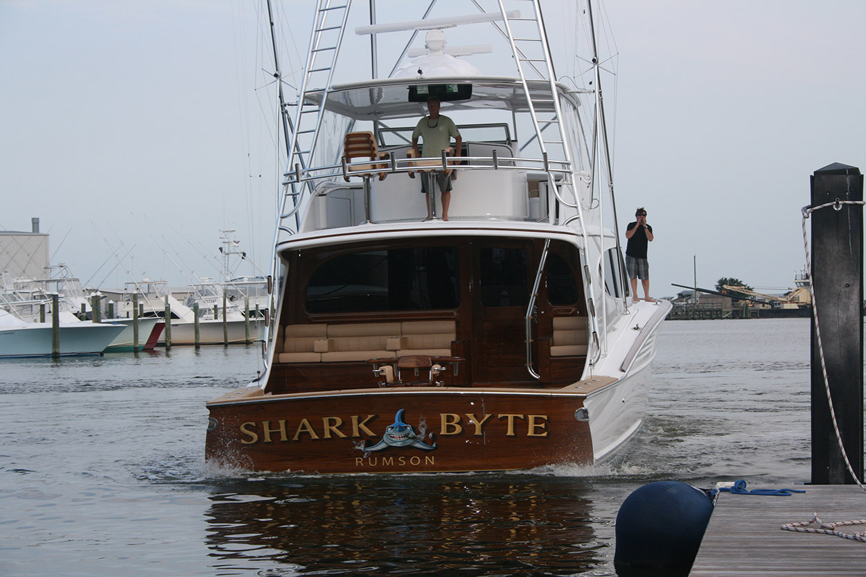 Shark Byte, Rumson Boat Transom BOATS TRANSOM ARTWORK PAINTING