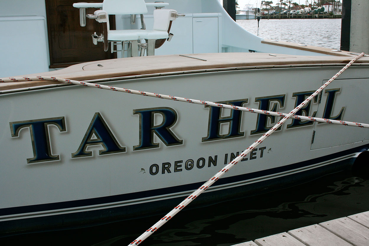 Tarheel, Oregon Inlet Boat Transom BOATS TRANSOM ARTWORK PAINTING
